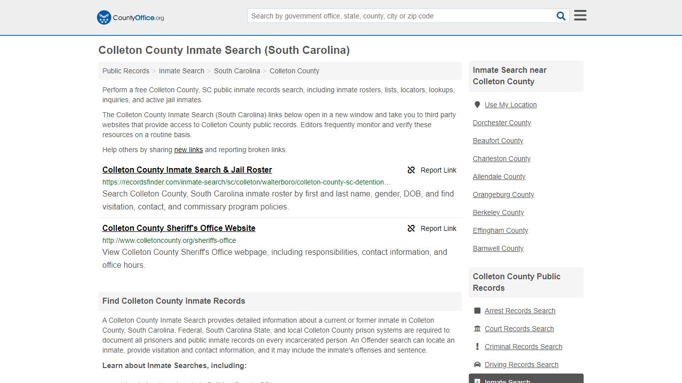 Inmate Search - Colleton County, SC (Inmate Rosters ...