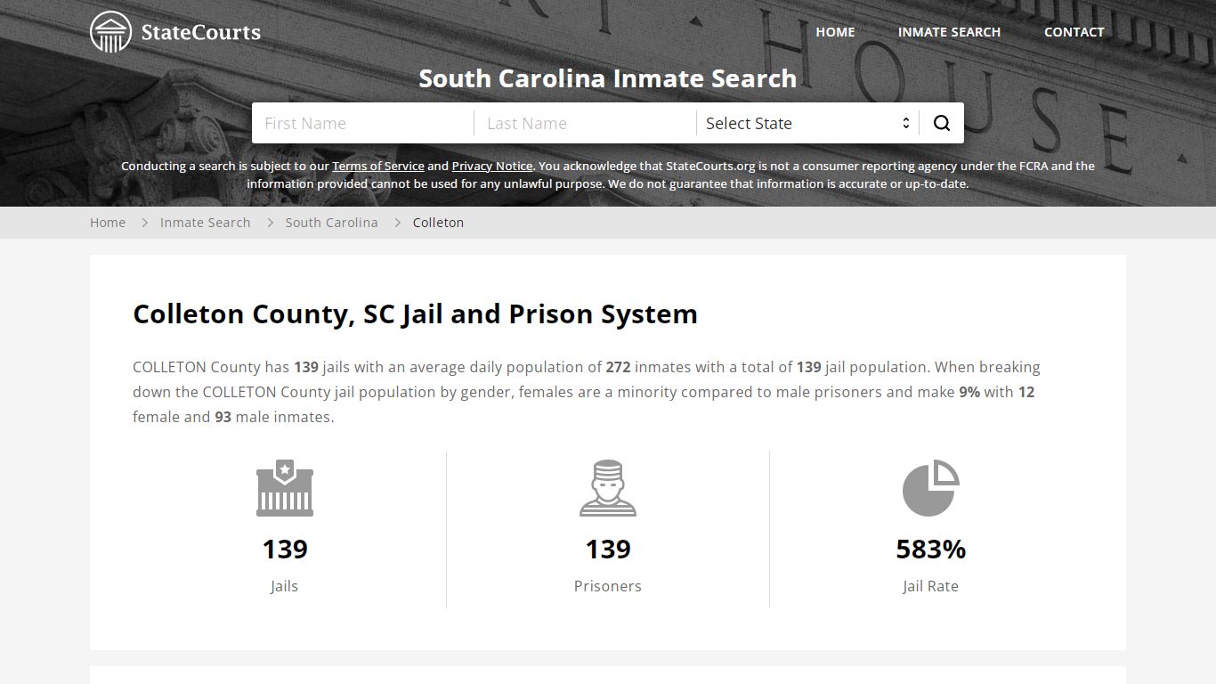 Colleton County, SC Inmate Search - StateCourts