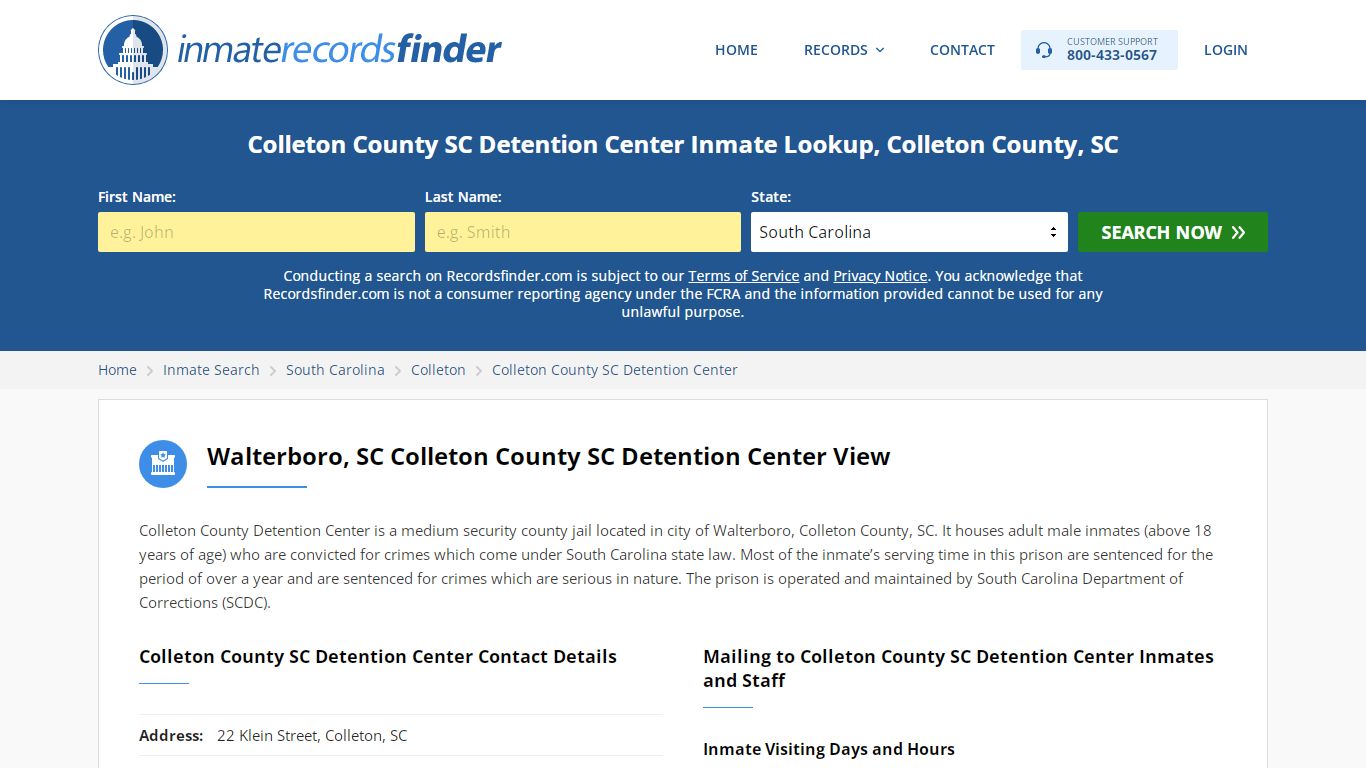Colleton County SC Detention Center Roster & Inmate Search ...