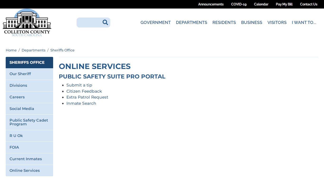 ONLINE SERVICES - Colleton County, South Carolina