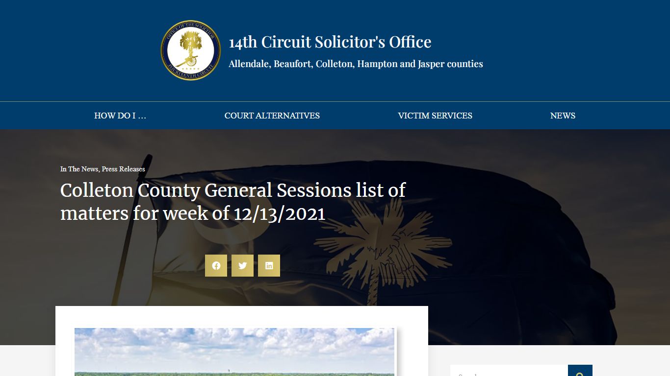 Colleton County General Sessions list of matters for week ...